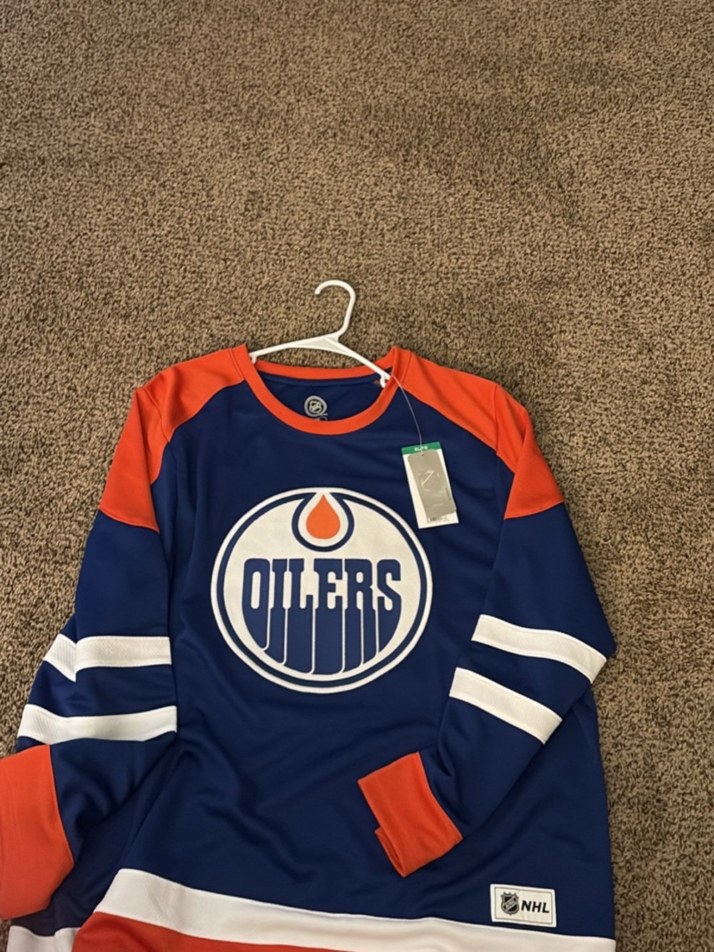 NHL Edmonton Oilers Blue Orange White Jersey